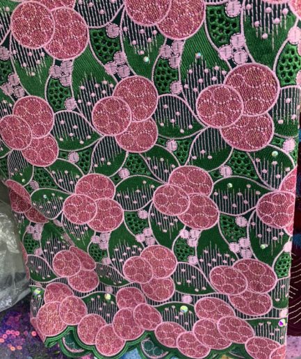 VOILE-3516-Green & Pink