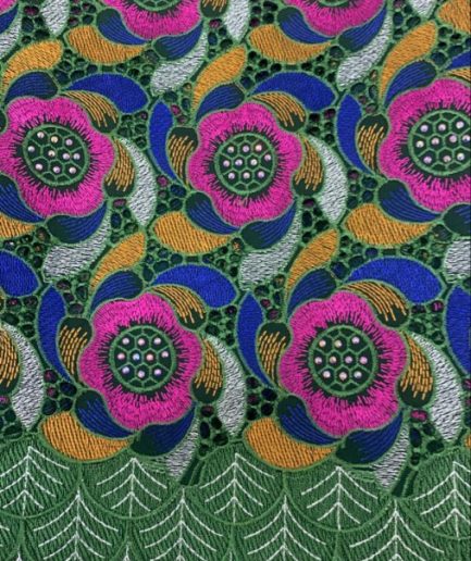 VOILE-3534- Green & Pink