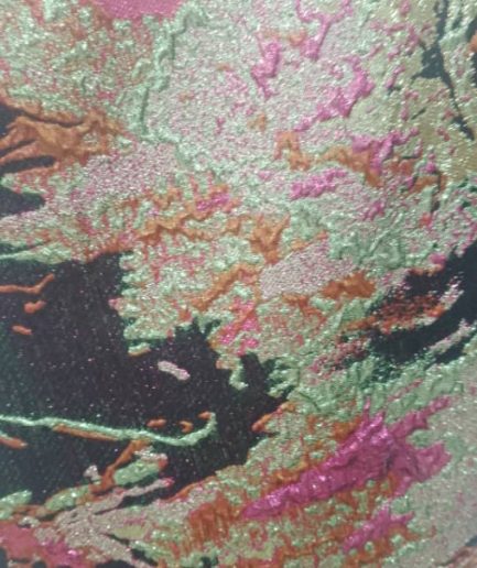 BROCADE EUJ-3823- BLACK-PINK AND LEMON