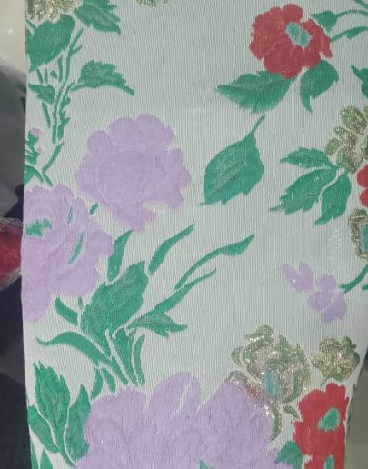 BROCADE-EUJ-3838-LILAC,GREEN AND RED
