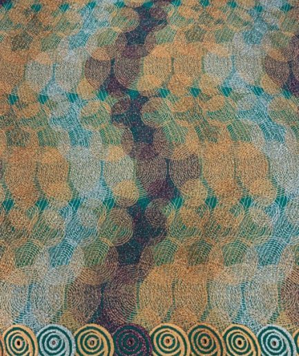 V-3301- Green/Lurex Mandarin Brown