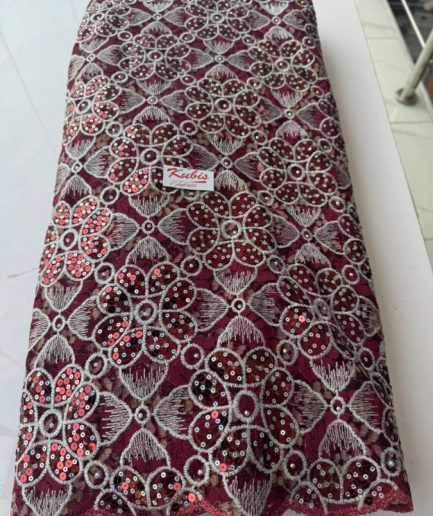 Tulle-5059-Burgundy & silver
