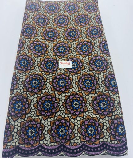 F-4887-Orange/Lilac & Blue