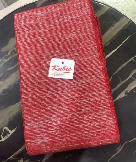 Aso Oke-5235- Red and silver